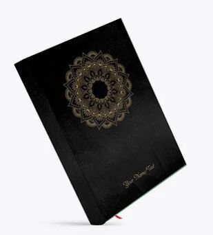 Personalized Satin Cover Notebook / Diary (NBSatin Black 05)