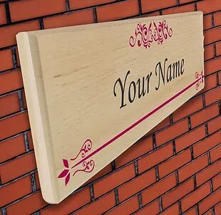 Personalized UV Printed Wooden Door Name Plate (NP 02)