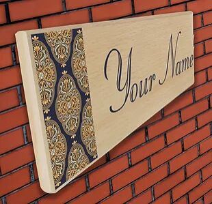 Personalized UV Printed Wooden Door Name Plate (NP 03)