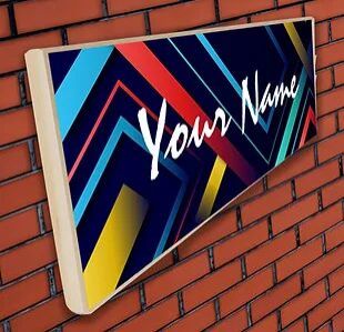 Personalized UV Printed Wooden Door Name Plate (NP 04)