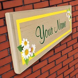 Personalized UV Printed Wooden Door Name Plate (NP 07)