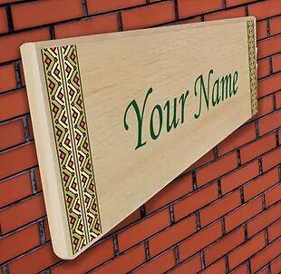 Personalized UV Printed Wooden Door Name Plate (NP 09)