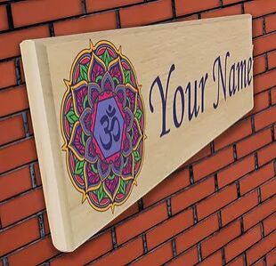 Personalized UV Printed Wooden Door Name Plate (NP 10)