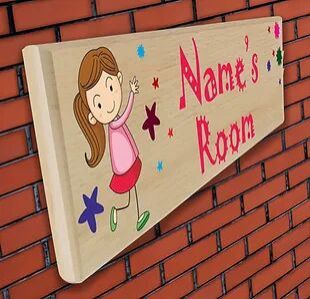 Personalized UV Printed Wooden Door Name Plate (NP 18)