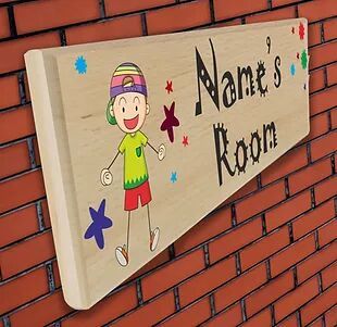 Personalized UV Printed Wooden Door Name Plate (NP 19)