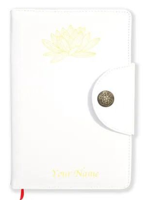 Personalized White Soft Leather Cover Notebook/Diary (Soft Lthr Wh 05)