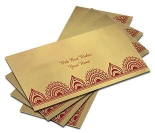 Shagun Envelope on Gold Satin paper(Pack of 10) SESATIN GOLD 007