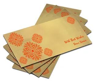 Shagun Envelope on Gold Satin paper(Pack of 10) SESATIN GOLD 006