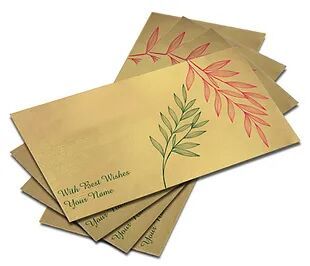 Shagun Envelope on Gold Satin paper(Pack of 10) SESATIN GOLD 001