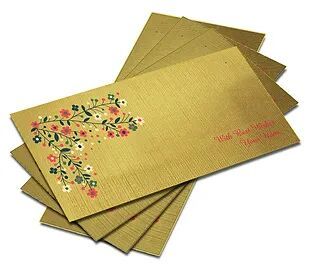 Shagun Envelope on Gold Textured paper(Pack of 10) SEGOLD 001