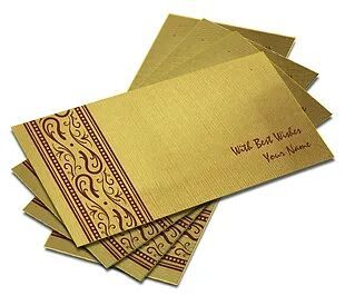 Shagun Envelope on Gold Textured paper(Pack of 10) SEGOLD 004