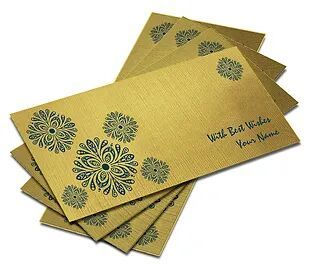 Shagun Envelope on Gold Textured paper(Pack of 10) SEGOLD 005