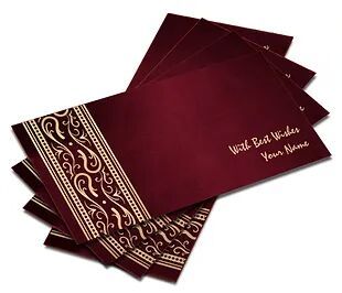 Shagun Envelope on Maroon Satin paper(Pack of 10) SESATIN 005