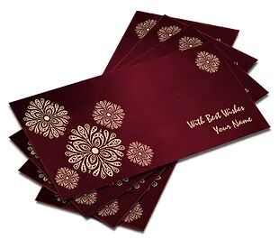 Shagun Envelope on Maroon Satin paper(Pack of 10) SESATIN 001