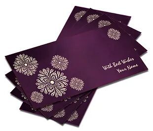 Shagun Envelope on Purple Satin paper(Pack of 10) SESATIN PURPLE 006