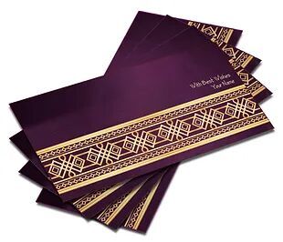 Shagun Envelope on Purple Satin paper(Pack of 10) SESATIN PURPLE 003