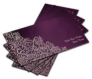 Shagun Envelope on Purple Satin paper(Pack of 10) SESATIN PURPLE 002