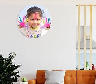 Wall Mount Circular (12 in Dia) Shape Acrylic Photograph Printed Frame
