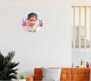 Wall Mount Circular (8 in Dia) Shape Acrylic Photograph Printed Frame