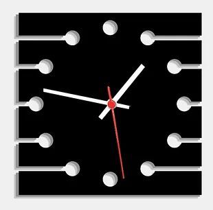 Wooden Laser Cut Black Wall Clock (002)