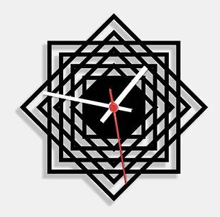 Wooden Laser Cut Black Wall Clock (005)