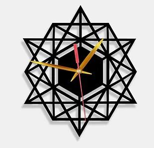 Wooden Laser Cut Black Wall Clock (011)