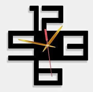 Wooden Laser Cut Black Wall Clock (012)
