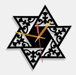 Wooden Laser Cut Black Wall Clock (015)