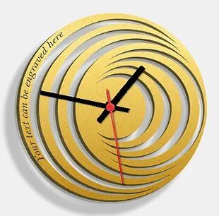 Wooden Laser Cut Golden Wall Clock (001)