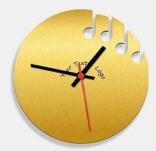 Wooden Laser Cut Golden Wall Clock (020)