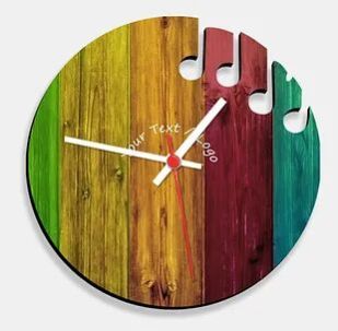 Wooden Laser Cut Multi-Colour Wood Finish Wall Clock (020)