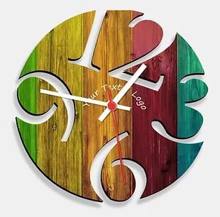 Wooden Laser Cut Multi-Colour Wood Finish Wall Clock (021)