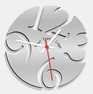 Wooden Laser Cut Silver Wall Clock (021)