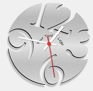 Wooden Laser Cut Silver Wall Clock (022)