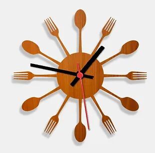 Wooden Laser Cut Teak Wood Finish Wall Clock (006)
