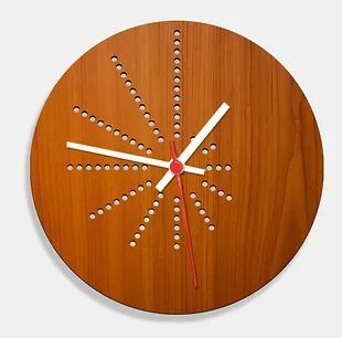 Wooden Laser Cut Teak Wood Finish Wall Clock (009)