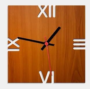 Wooden Laser Cut Teak Wood Finish Wall Clock (014)
