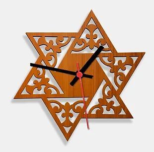 Wooden Laser Cut Teak Wood Finish Wall Clock (015)
