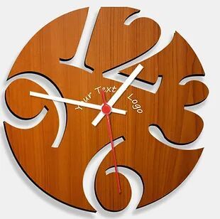 Wooden Laser Cut Teak Wood Finish Wall Clock (023)