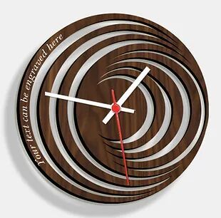 Wooden Laser Cut Walnut Wood Finish Wall Clock (001)
