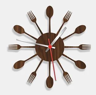 Wooden Laser Cut Walnut Wood Finish Wall Clock (006)
