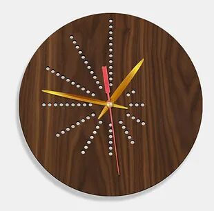 Wooden Laser Cut Walnut Wood Finish Wall Clock (009)