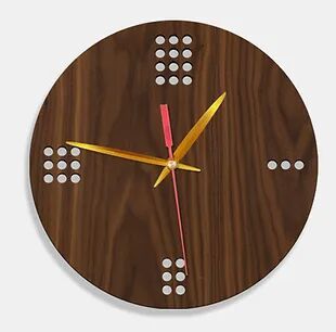 Wooden Laser Cut Walnut Wood Finish Wall Clock (010)