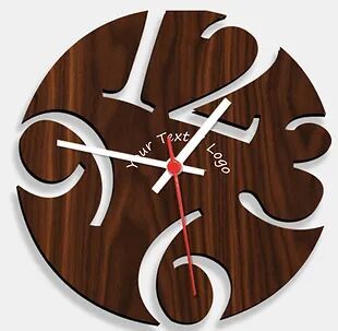 Wooden Laser Cut Walnut Wood Finish Wall Clock (022)