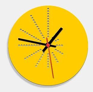 Wooden Laser Cut Yellow Wall Clock (009)