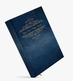 Personalized Satin Cover Notebook / Diary (NBSatin Blue 02)