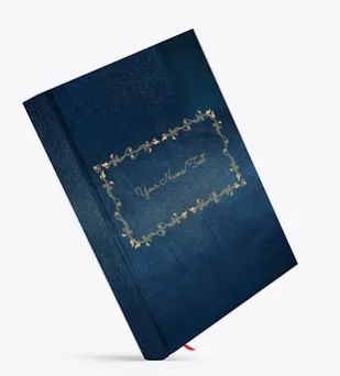 Personalized Satin Cover Notebook / Diary (NBSatin Blue 04)