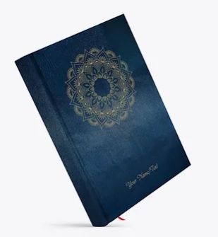 Personalized Satin Cover Notebook / Diary (NBSatin Blue 05)