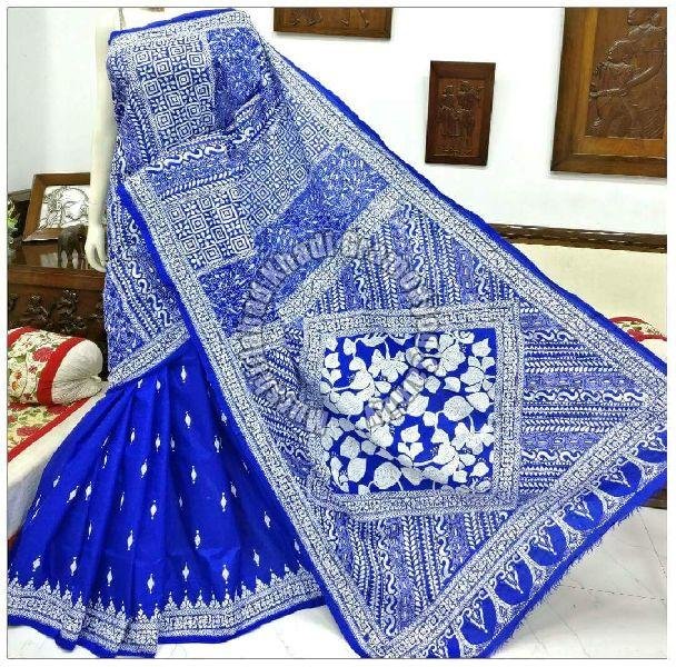 Silk Kantha Stich Saree