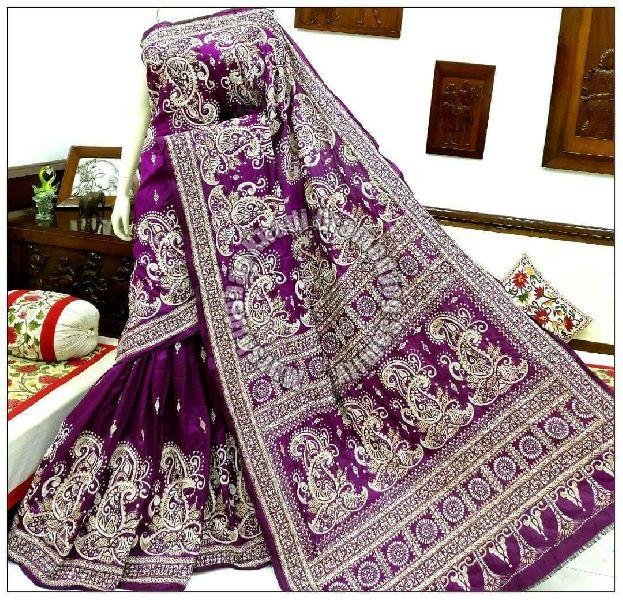 Silk Kantha Stich Saree